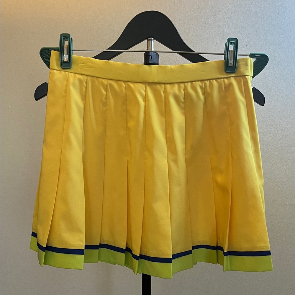 Vintage Lilly’s Beverly Hills Yellow Pleated Tennis Skirt Preppy Mini Size 10
